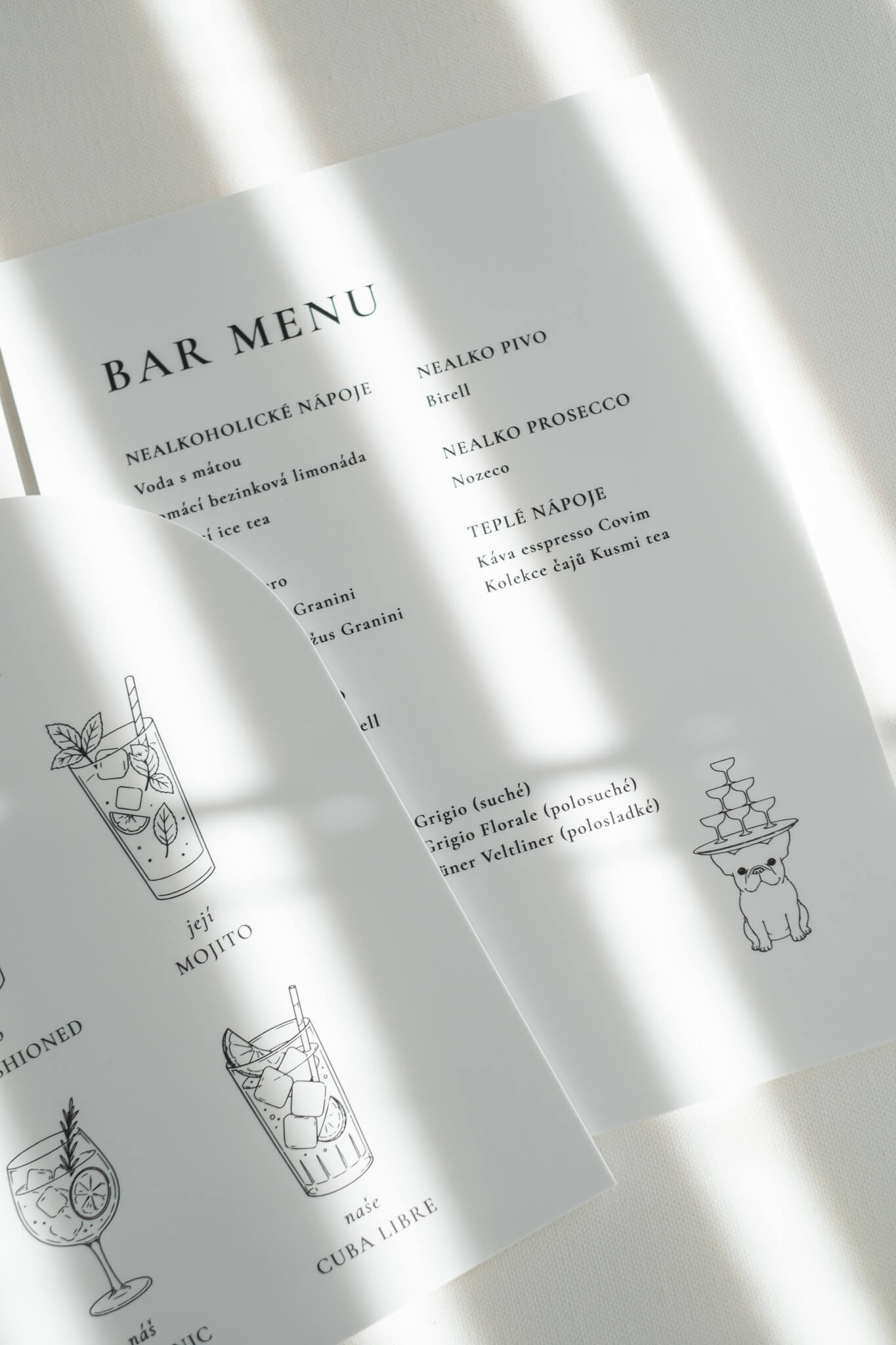 Bar menu oblouk, svatební MY DVA