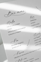 Bar menu na svatbu KALA