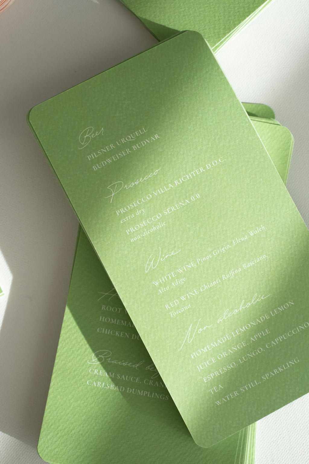 Barevná jmenovka s menu (set)