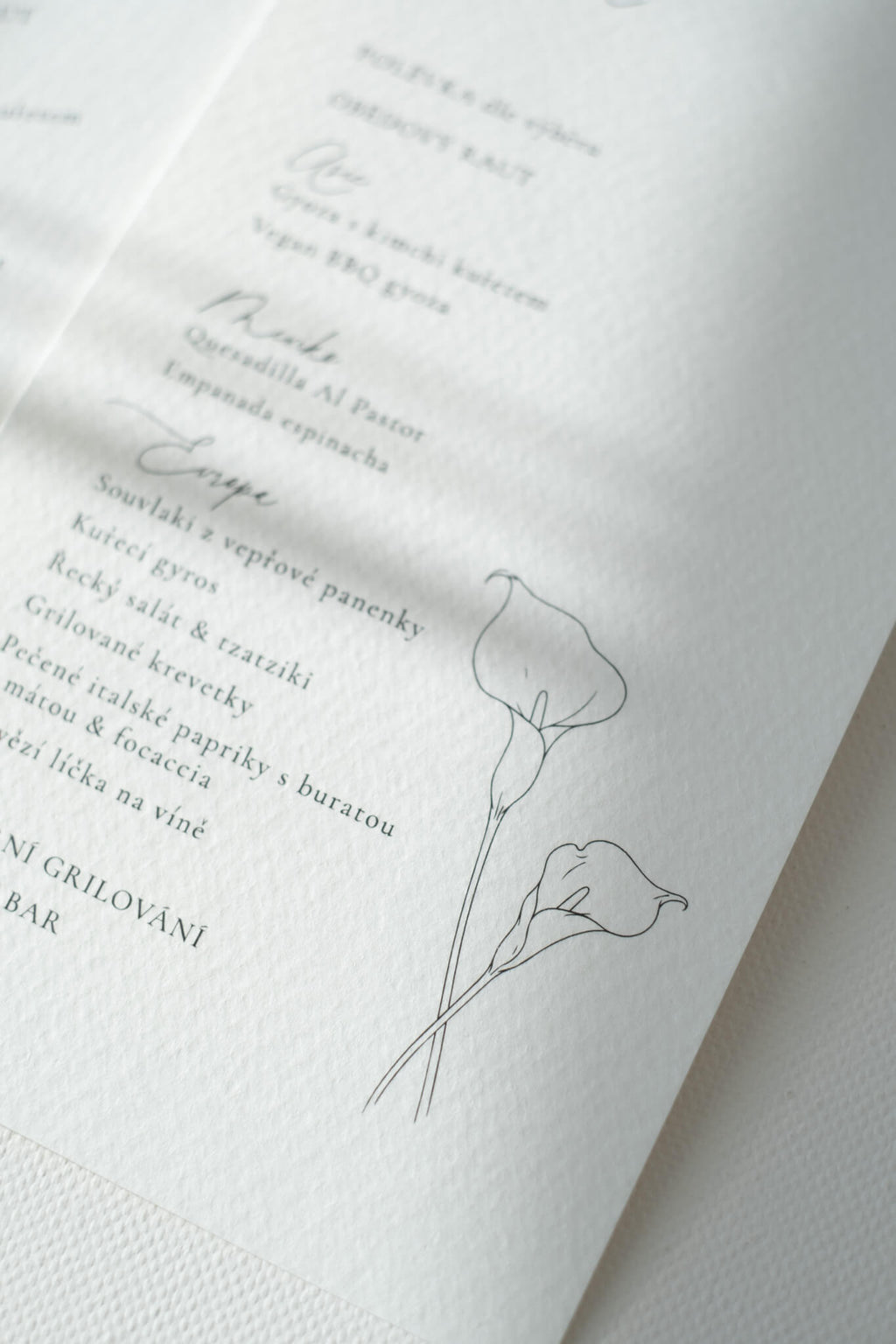 Svatební menu DL KALA