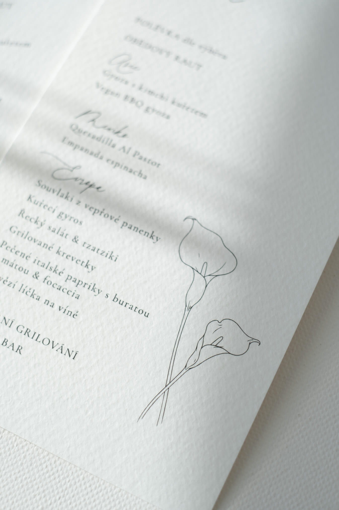 Svatební menu DL KALA