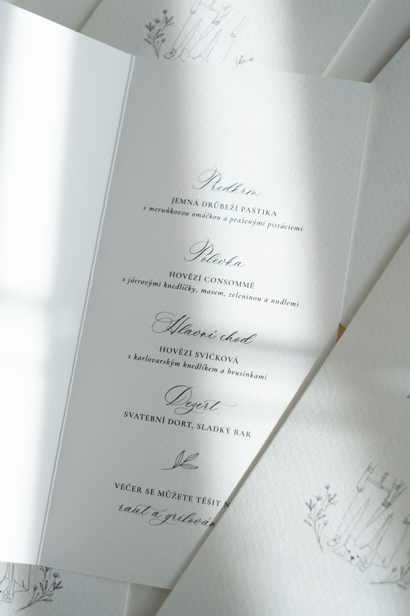 Menu otevírací na svatbu MY DVA