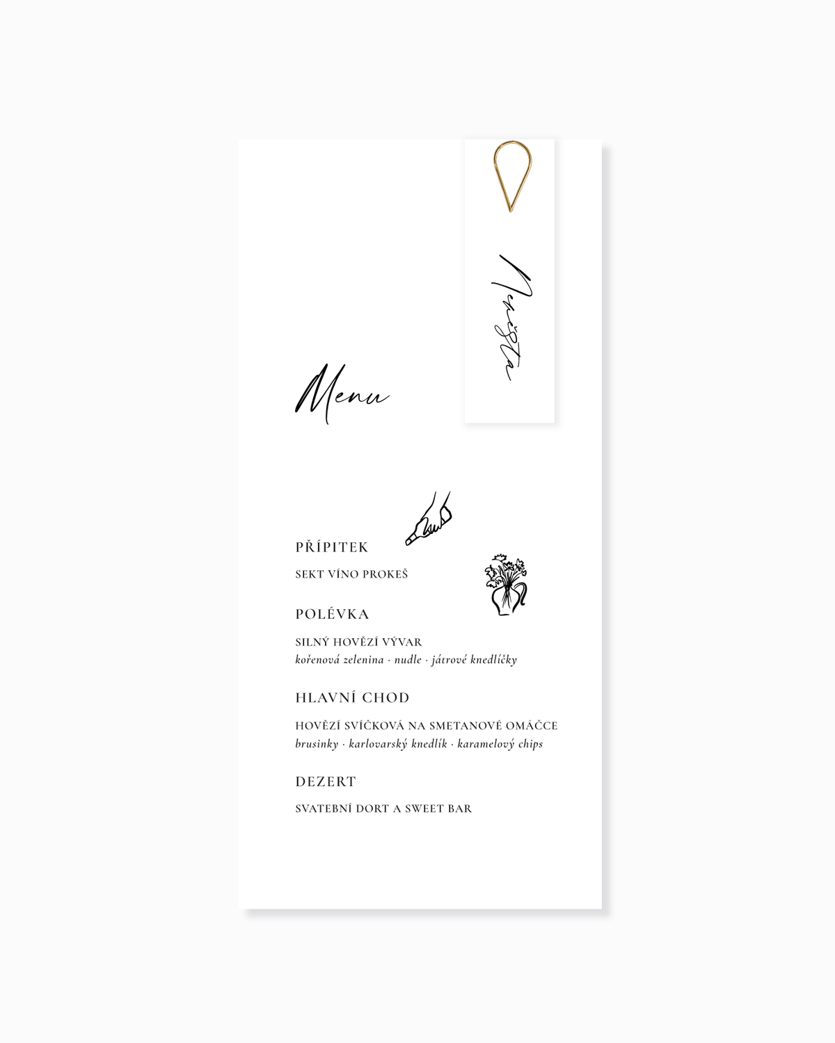 AURI Menu se jmenovkou a sponkou